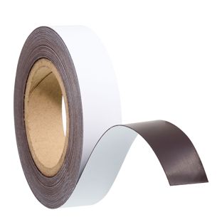 Coloured magnetic tape 30 mm | white  | 10 m | 0.85 mm