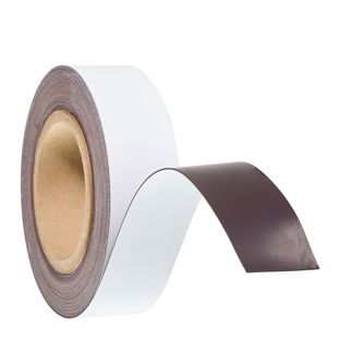 Coloured magnetic tape 40 mm | white  | 10 m | 0.85 mm