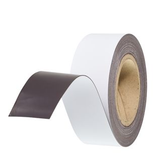 Coloured magnetic tape 50 mm | white | 10 m | 0,85 mm