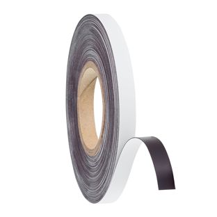 Coloured magnetic tape 15 mm | white  | 30 m | 0.6 mm