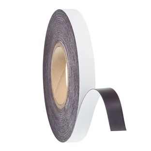 Coloured magnetic tape 20 mm | white  | 30 m | 0.6 mm