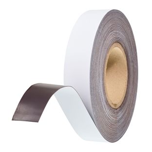 Coloured magnetic tape 35 mm | white | 30 m | 0,6 mm