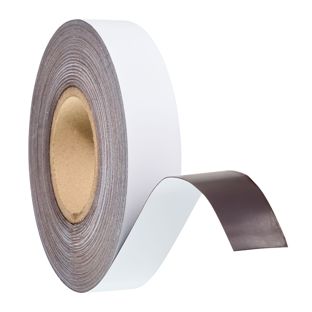 Coloured magnetic tape 35 mm | white | 30 m | 0,6 mm