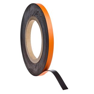 Coloured magnetic tape 10 mm | orange  | 10 m | 0.85 mm
