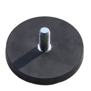 Pogumované magnety se závitem černá  | 43 mm | M6x15 mm 