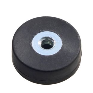 Rubber-coated magnets with internal thread black  | 18 mm