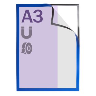 Magnetic frames A3, self-adhesive blue  | completely self-adhesive 