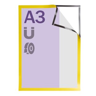 Magnetic frames A3, self-adhesive yellow  | completely self-adhesive 