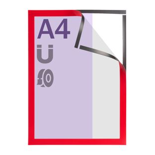 Magnetic frames A4, self-adhesive red  | completely self-adhesive 