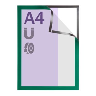 Magnetic frames A4, self-adhesive green  | completely self-adhesive 