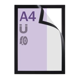 Magnetic frames A4, self-adhesive black  | adhesive on edges (best price) 
