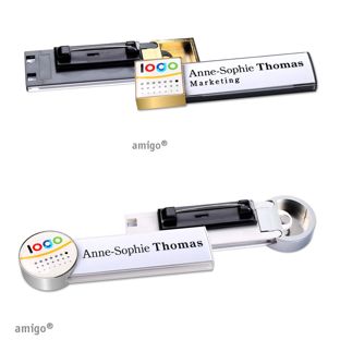 Name badges amigo® doming stainless steel pin 