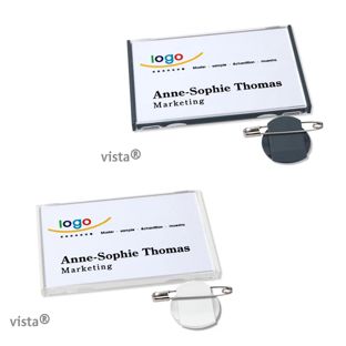Name badges with clamp Vista 40 