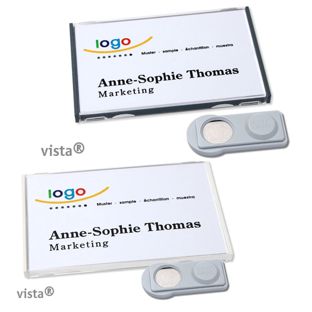 Name badges VISTA, magnetic 