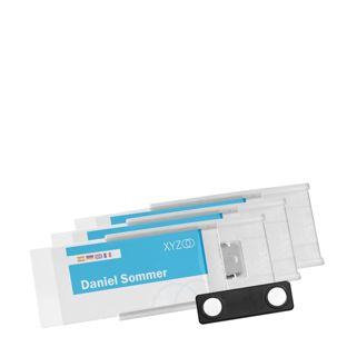 Name badges MEET, magnetic transparent