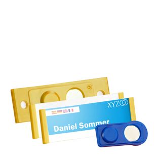 Name badges FORUM, magnetic gold | 63 x 22 mm