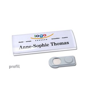 Name badges PROFIL, magnetic 75 x 27 mm  | smag® Magnet 