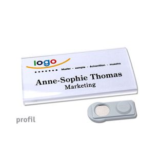 Name badges PROFIL, magnetic 75 x 37 mm  | smag® Magnet 