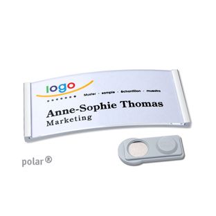 Name badges polar®, magnetic smag® Magnet | transparent | 74 x 34 mm