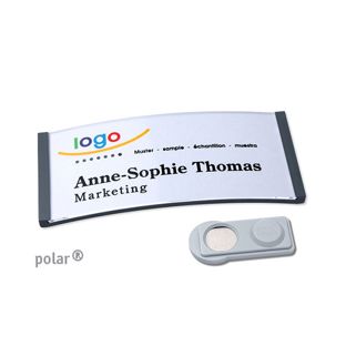 Name badges polar®, magnetic smag® Magnet | anthracite | 74 x 34 mm