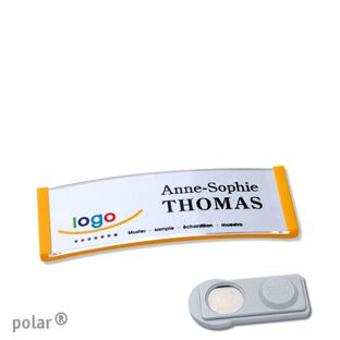 Name badges polar®, magnetic 64 x 22 mm  | yellow  | smag® Magnet 