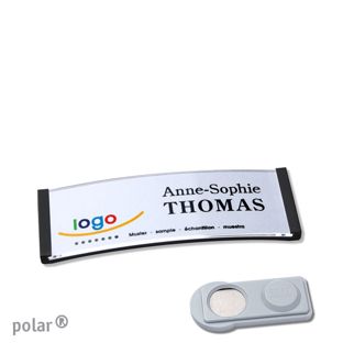 Name badges polar®, magnetic smag® Magnet | black | 64 x 22 mm