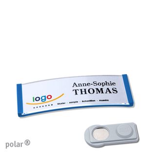 Name badges polar®, magnetic smag® Magnet | medium blue | 64 x 22 mm