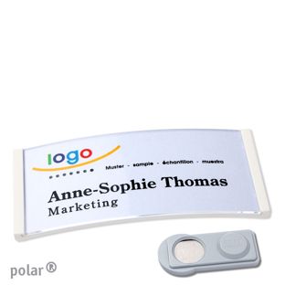 Name badges polar®, magnetic smag® Magnet | white | 74 x 34 mm