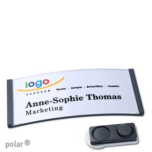 Name badges polar®, magnetic smag® magnet, extra strong | anthracite | 74 x 34 mm