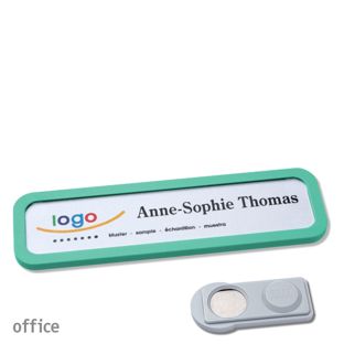 Name badges OFFICE, magnetic smag® Magnet | pastel green | 75 x 17 mm