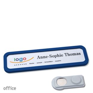 Name badges OFFICE, magnetic smag® Magnet | dark blue | 75 x 17 mm