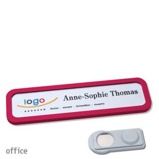 Name badges OFFICE, magnetic smag® Magnet | purple | 75 x 17 mm
