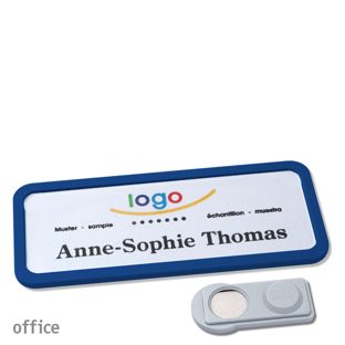 Name badges OFFICE, magnetic smag® Magnet | dark blue | 75 x 27 mm