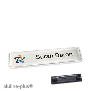 Name badges with pin aluline plus null | 68 x 15,75 mm