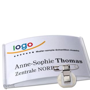Name badges with clamp event 85 x 54 mm 