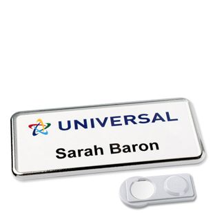 Name badge Icon® with magnet chrome  |  smag® Magnet 