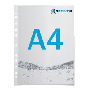Brochure pockets A4, half-sided signal edge, PP-foil white 