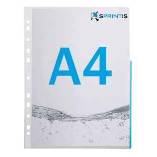 Brochure pockets A4, half-sided signal edge, PP-foil blue 