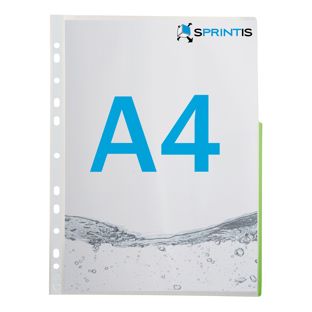 brochure pockets A4, half-sided signal edge, PP-foil green 