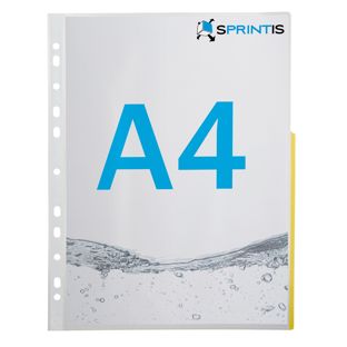 Brochure pockets A4, half-sided signal edge, PP-foil yellow 