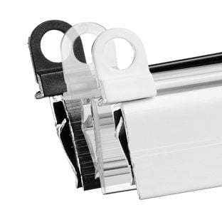 Hanger for poster hanging rail set with clamping, with round hole 