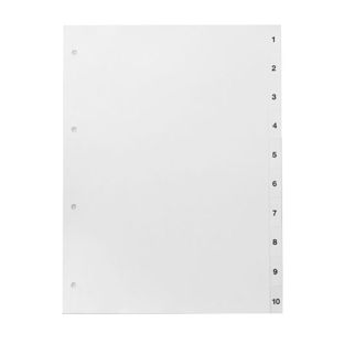 Index systems for A4, 10-part (1-10), white (1 set) 