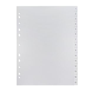 Index systems for A4, 15-part (1-15), white (1 set) 