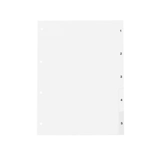 Index systems for A4, 5-part (1-5), white (1 set) 
