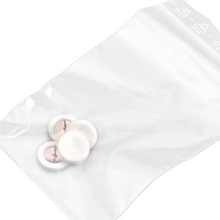 Připínáčky, 15 mm bílá  | 4 kusy v zip sáčku 