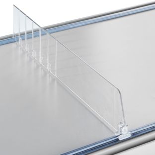 Shelf divider "Flexible" without stop, transparent 60 mm | 485 mm