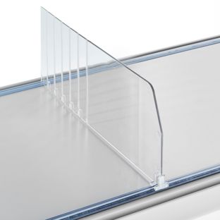 Shelf divider "Flexible" without stop, transparent 120 mm | 485 mm