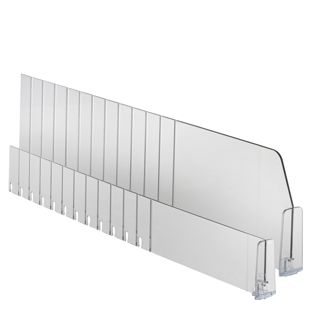 Shelf divider "Flexible" with central stop, transparent 