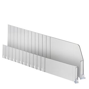 Shelf divider "Flexible" with right stop, transparent 