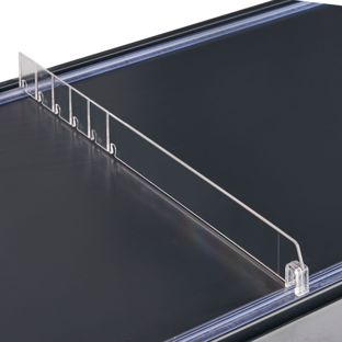 Shelf divider "Flexible" without stop, transparent 30 mm | 485 mm